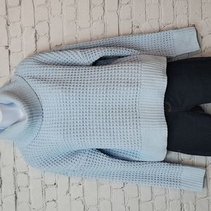 Almost Famous Cable Knit Long Neck Sweater Baby Blue XL